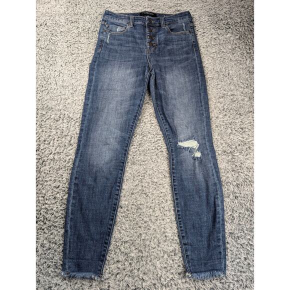 Liverpool Jeans Women 4 Blue Skinny High Rise Ankle Stretch Distressed Casual - Picture 3 of 11